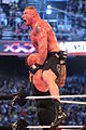 English: The Undertaker attempts to perform the Last Ride on Brock Lesnar, WrestleMania XXX, April 2014