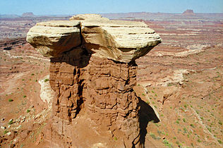 Large mushroom rock from White Rim Road