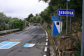 Putative frontier post on the road into Seborga