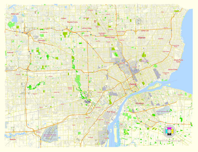 File:Detroit Michigan US street map.svg