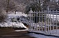 Park fence in winter