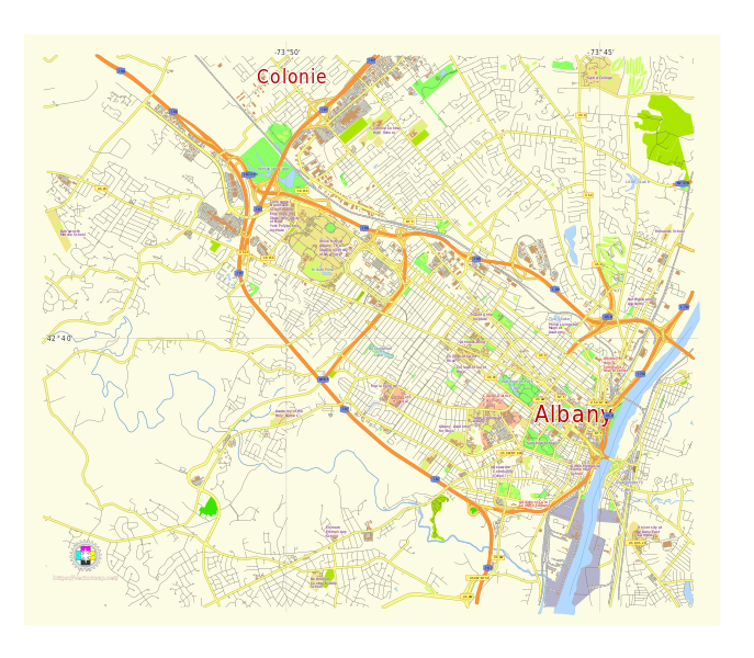 File:Albany New York US Street Map.svg