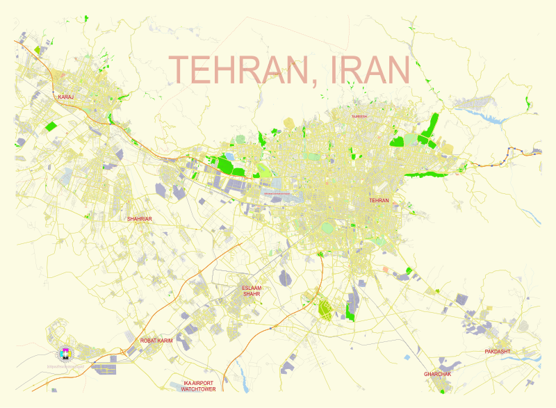 File:Tehran Iran street map.svg