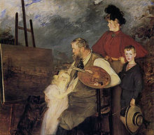 Le peintre Thaulow et ses enfants by Émile Blanche 1895