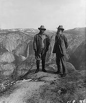 John Muir and Theodore Roosevelt, above Yosemite Valley, California, 1903