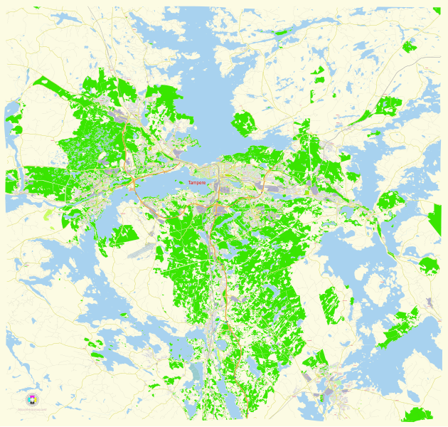 File:Tampere Finland street map.svg