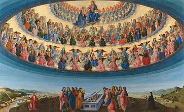 "The Assumption of the Virgin" by Francesco Botticini (15th century).