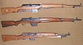 On top: Swedish AG42 rifle, middle: Egyptian Hakim rifle, bottom: Egyptian Rasheed rifle