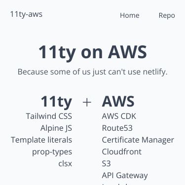 Screenshot of https://11ty-aws.corysilva.com