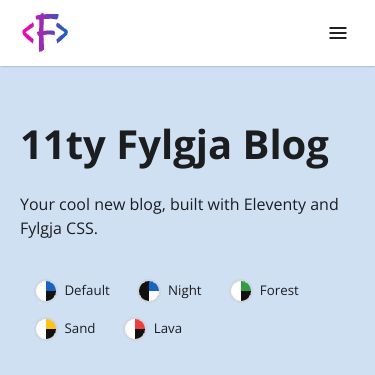 Screenshot of https://11ty-fylgja.netlify.app/