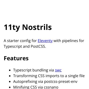 Screenshot of https://11ty-nostrils.netlify.app/