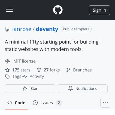 Screenshot of https://github.com/ianrose/deventy