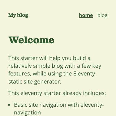 Screenshot of https://eleventy-not-so-minimal-blog-starter.netlify.app/