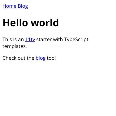 Screenshot of https://eleventy-starter-typescript.vercel.app/