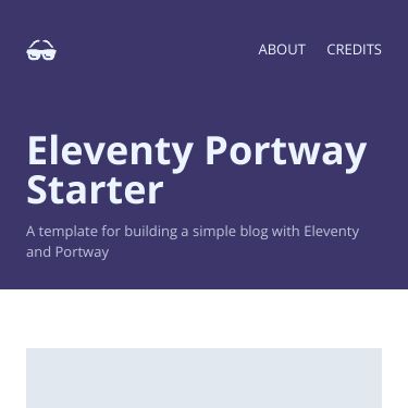 Screenshot of https://eleventy-portway-starter.netlify.app/