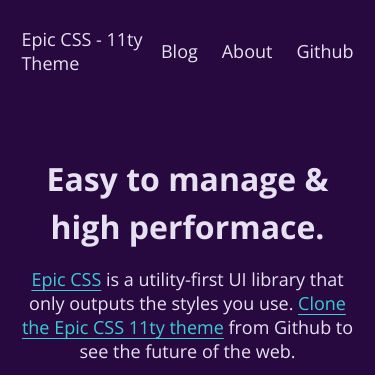 Screenshot of https://epic-css-11ty-theme.netlify.app/