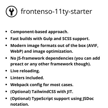 Screenshot of https://frontenso-11ty-starter.netlify.app/