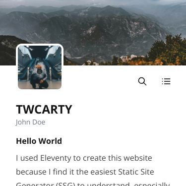 Screenshot of https://twcarty.netlify.app