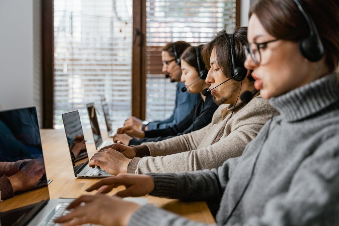 call center stock image