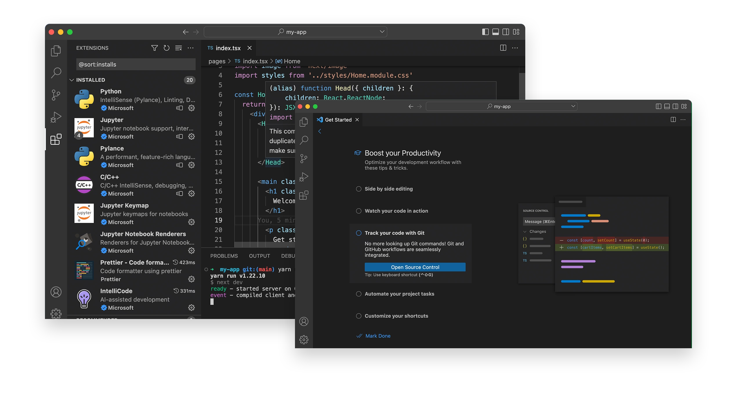 Captura de pantalla de Visual Studio Code