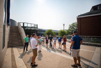 Students starting their campus tour