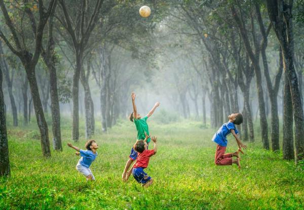 enfants foot foret