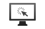 grey monitor with mouse click icon