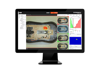 VisionPro ViDi Software inspecting computer mouse on monitor