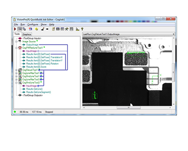 Ejemplo de software VisionPro en uso