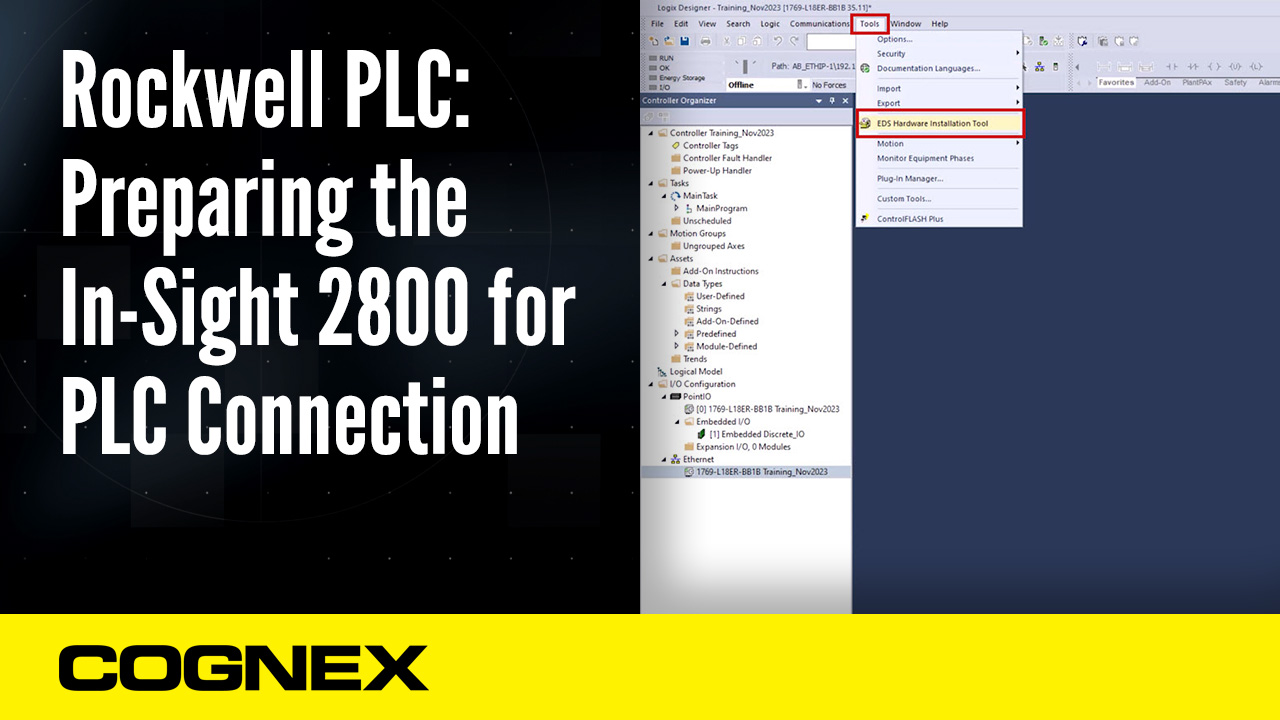 Rockwell PLC Preparing the In-Sight 2800 for PLC Connection