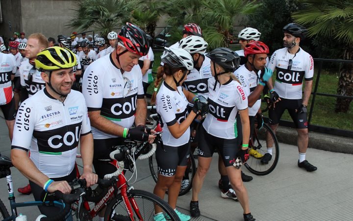 Colties prepare to depart on the 2018 Colt Bike Ride