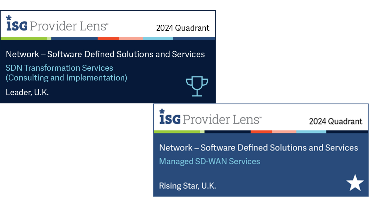 Badge for Computacenter recognised as a Leader in the ISG Provider Lens™ Network- Software Defined Solutions and Services (UK)
