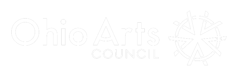 Logo that reads "Ohio Arts Council" with a circular symbol to the right.