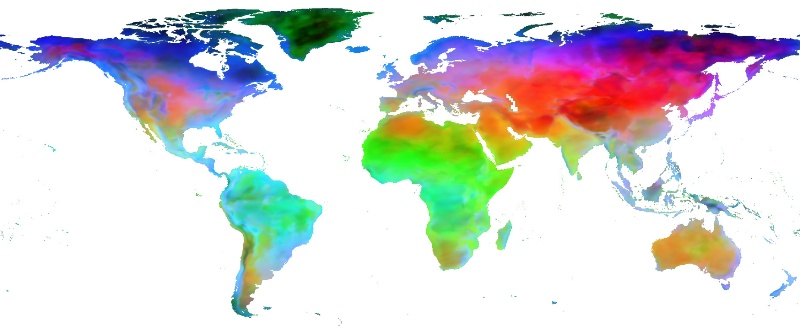 Visualization depicting features learned through the species mapping approach, showcasing data patterns and insights