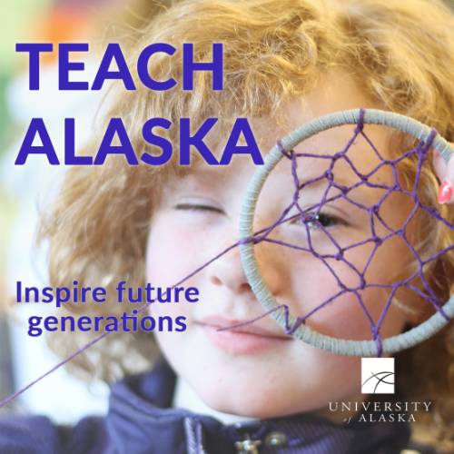 A young girl is looking through a dreamcatcher held up to her eye