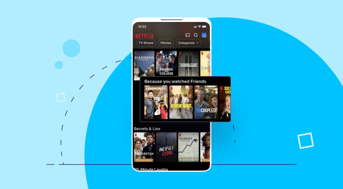 App personalization - Netflix screenshot