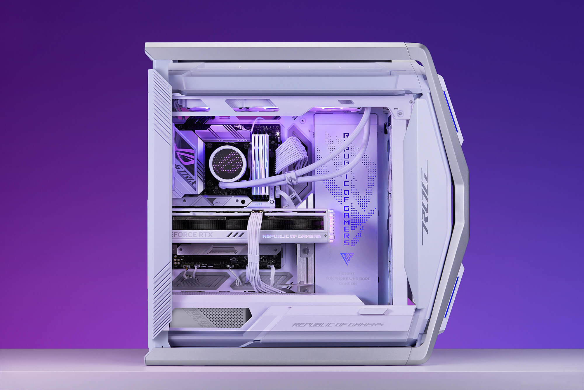 45-degree angle photo of the INTERGALACTIC EXPLORER PC build.