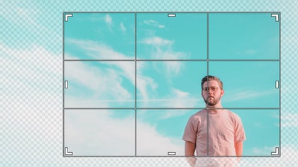 image of a man with a sky background in the ui for the crop tool