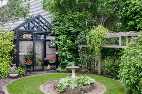 catio in landscaped garden