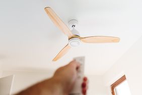 ceiling fan with remote in home