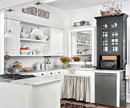 white and gray kitchen