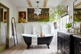 antique bathroom with clawfoot tub