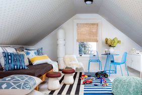 futon in attic playroom