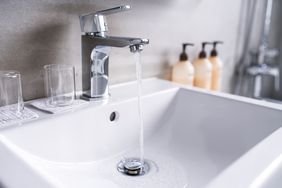 bathroom sink with sink stopper