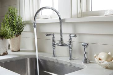 kitchen faucet with water running