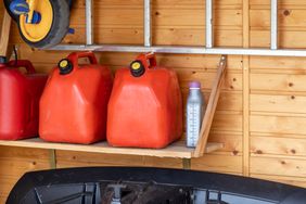 gasoline containers in garage