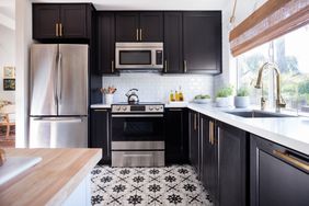 black kitchen cabinetry