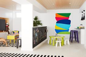 remodeled basement childrens play area