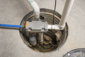 sump pump in basement in home